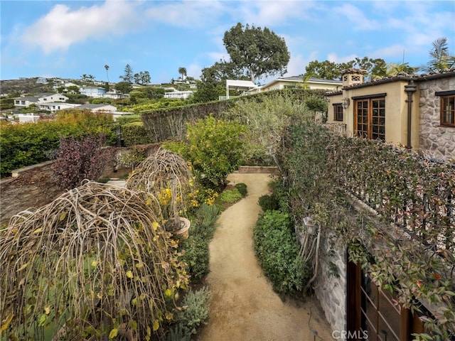 view of yard featuring fence