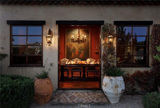 1330 Temple Hills Dr, Laguna Beach, CA 92651 - view of exterior entry with stucco siding