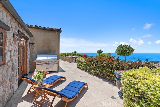 1330 Temple Hills Dr, Laguna Beach, CA 92651 - view of patio with a water view and grilling area