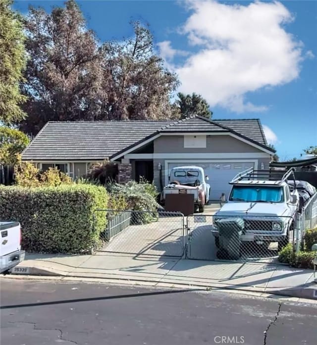 view of front of house with a garage