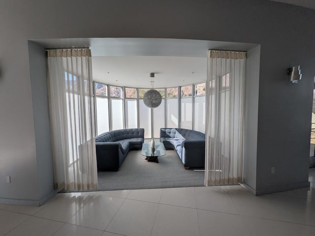 view of tiled living room