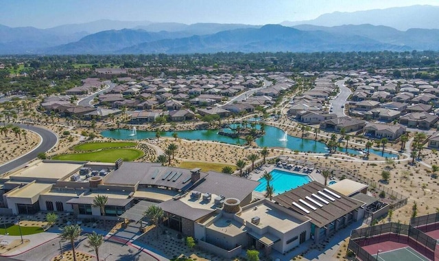 bird's eye view featuring a mountain view