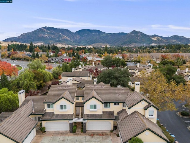 aerial view featuring a mountain view