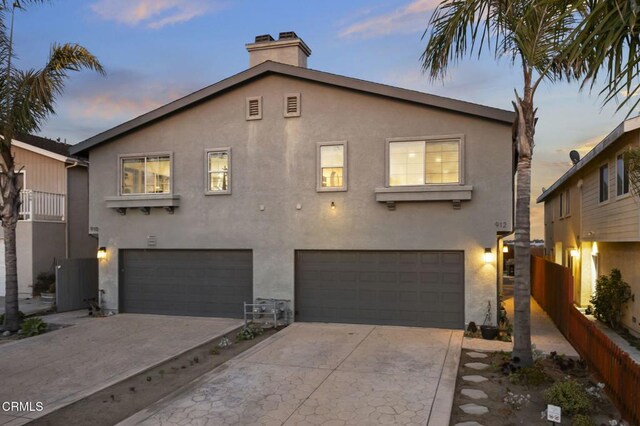 view of front property with a garage