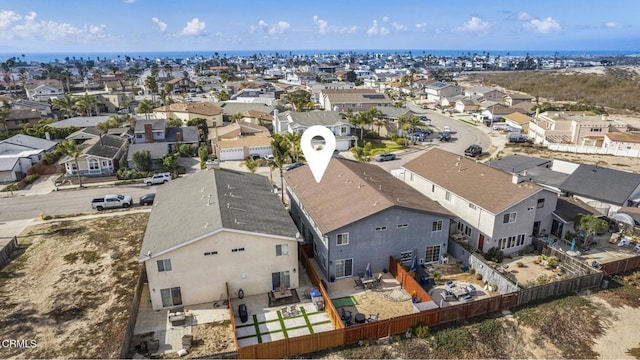 drone / aerial view with a residential view