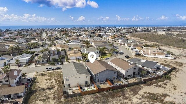 aerial view with a residential view