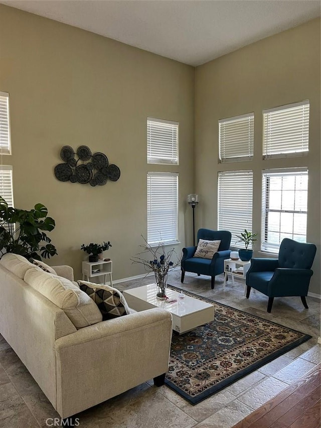 living room with hardwood / wood-style floors