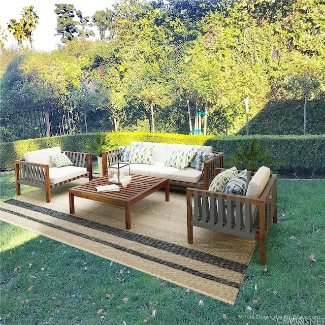 view of patio featuring an outdoor hangout area