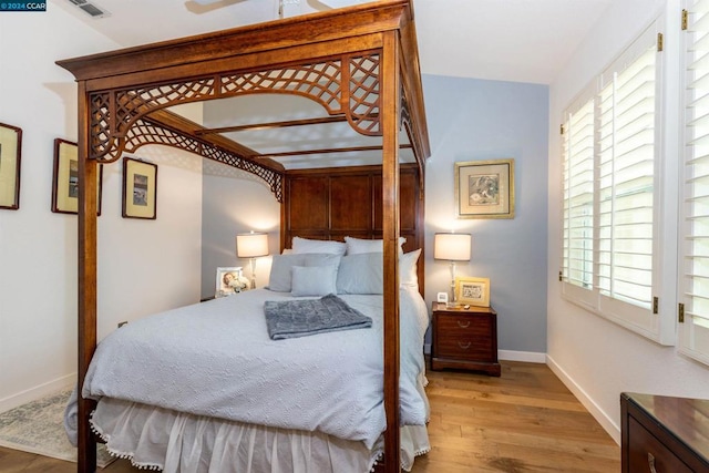 bedroom featuring light wood-type flooring