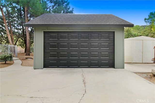 view of garage