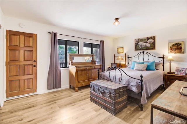 bedroom featuring light hardwood / wood-style flooring