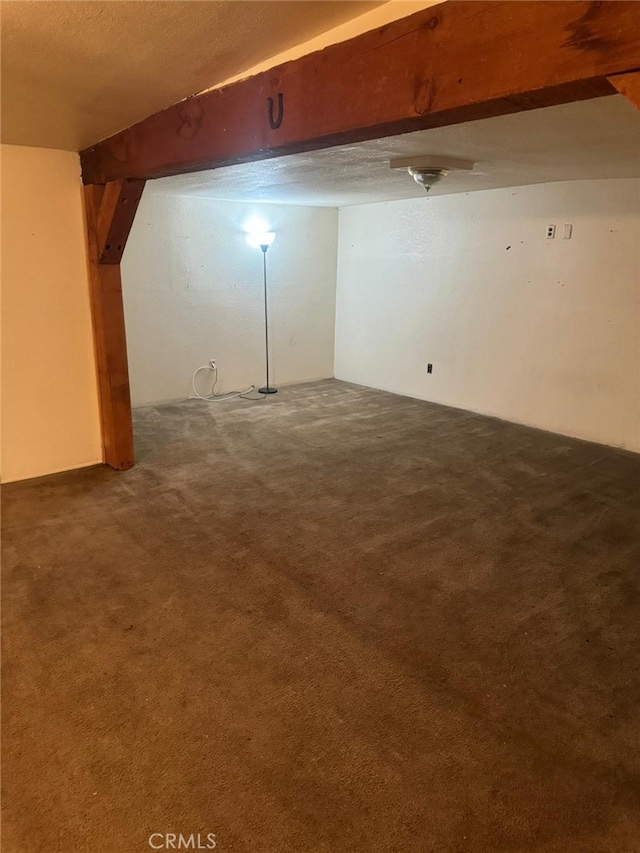 finished basement with carpet flooring