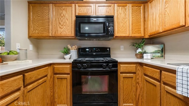 kitchen with black appliances