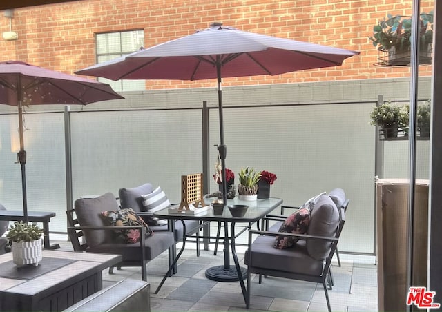 view of patio featuring outdoor lounge area