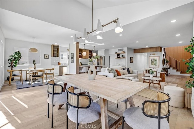 dining room featuring light wood-type flooring