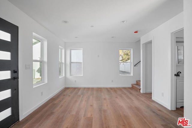 foyer entrance featuring light hardwood / wood-style floors