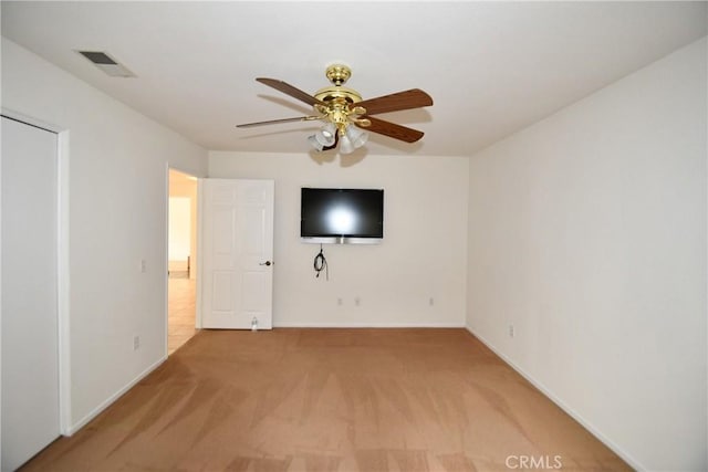 interior space featuring ceiling fan