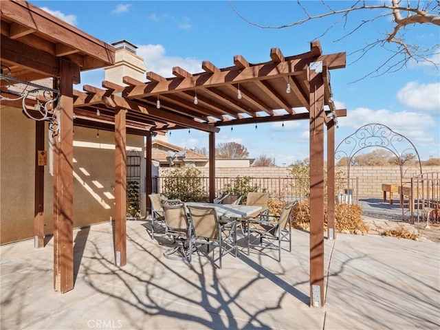 view of patio with a pergola