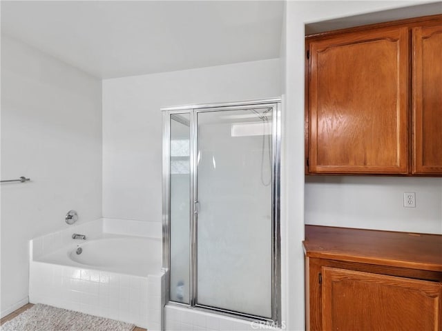 bathroom with plus walk in shower