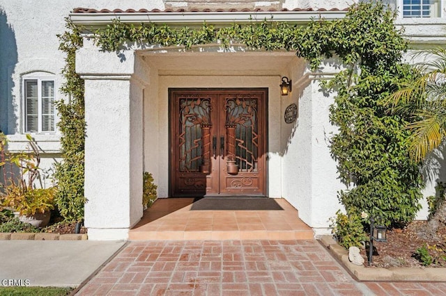 view of exterior entry with french doors