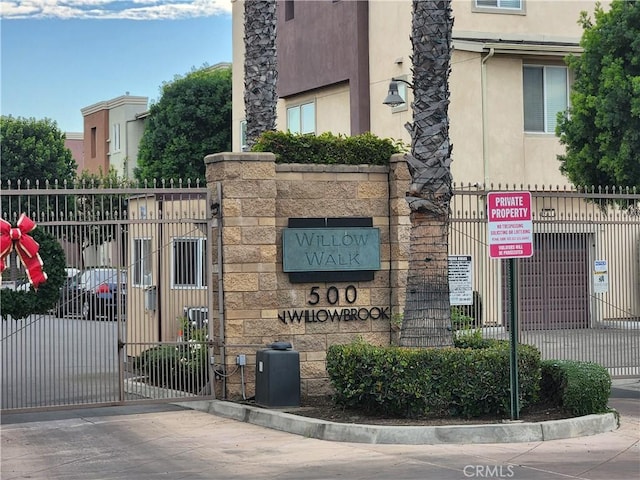 view of community sign