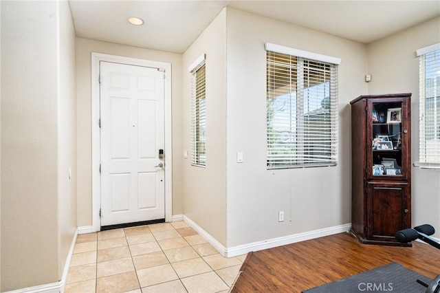 foyer featuring light hardwood / wood-style floors