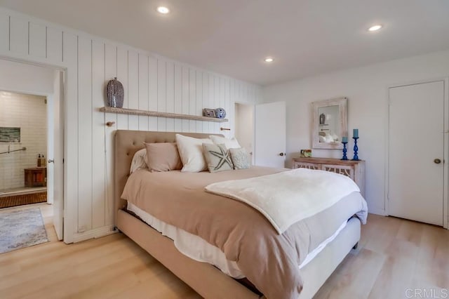 bedroom featuring light wood-type flooring