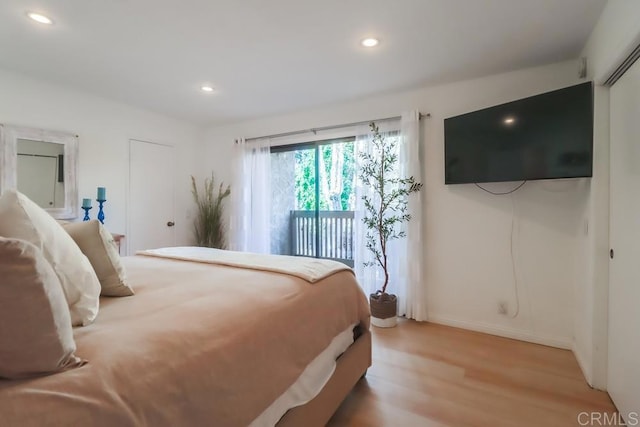 bedroom featuring hardwood / wood-style floors