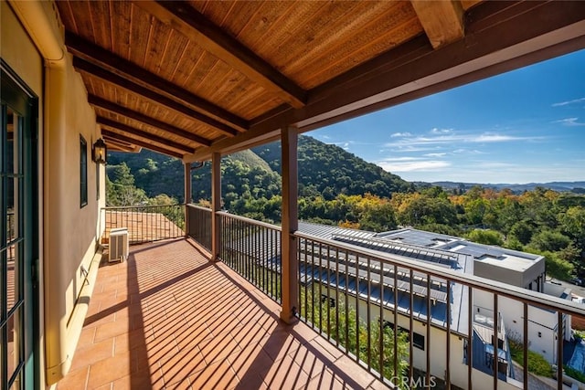 balcony with cooling unit