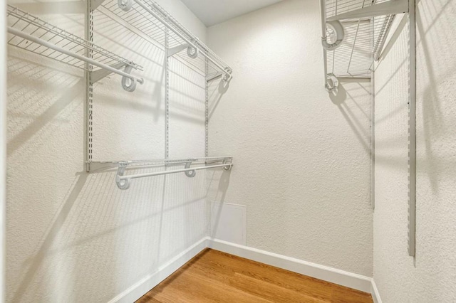 walk in closet featuring hardwood / wood-style floors