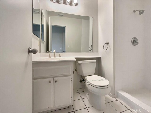 8354 Gabriel Dr Unit B, Rancho Cucamonga, CA 91730 - full bath with toilet, a tile shower, tile patterned flooring, and vanity