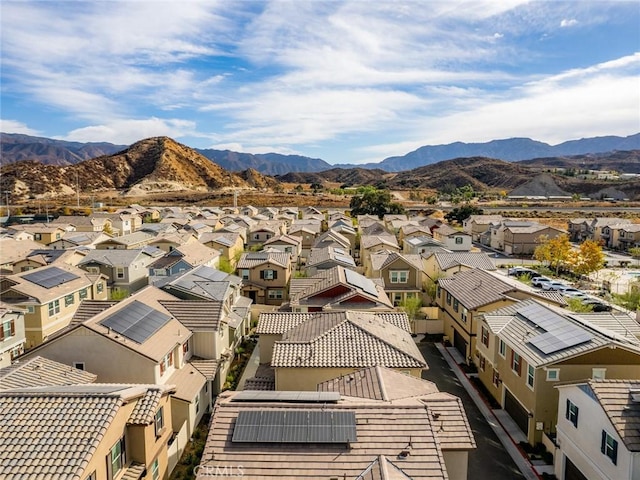 bird's eye view with a mountain view