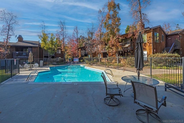 view of pool with a patio area