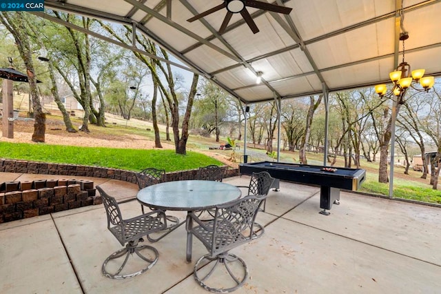 view of patio / terrace featuring ceiling fan