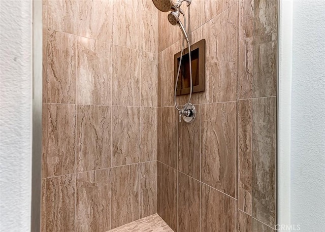 interior details with tiled shower