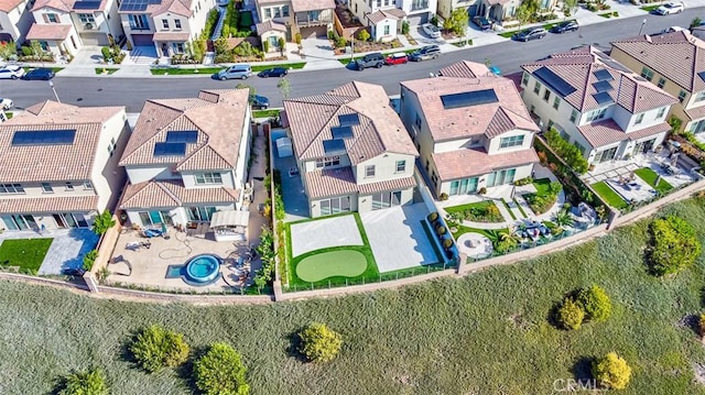 drone / aerial view with a residential view