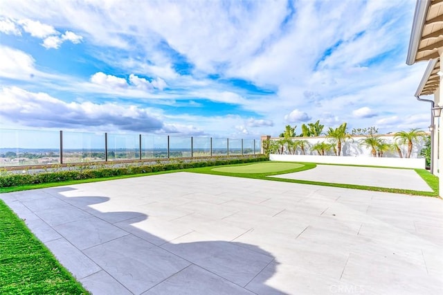 view of patio featuring a fenced backyard