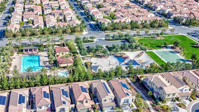 drone / aerial view with a residential view