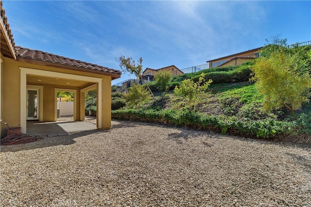 view of yard with a patio area
