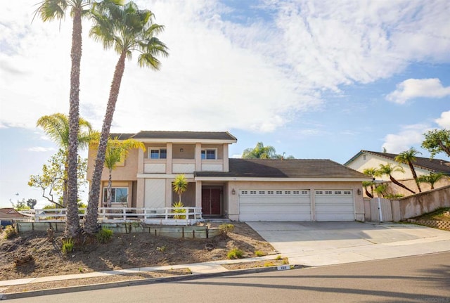 view of front facade featuring a garage