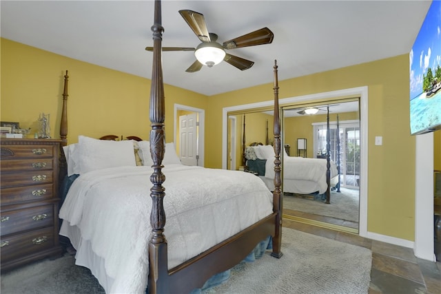 bedroom with ceiling fan