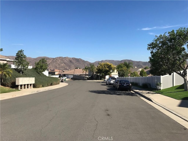 view of road with a mountain view