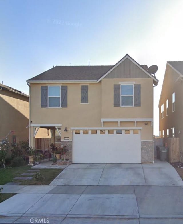 view of property with a garage