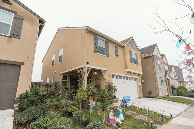 view of front of property featuring a garage