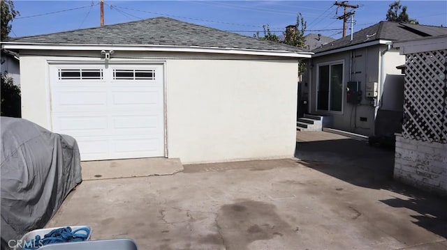 view of garage