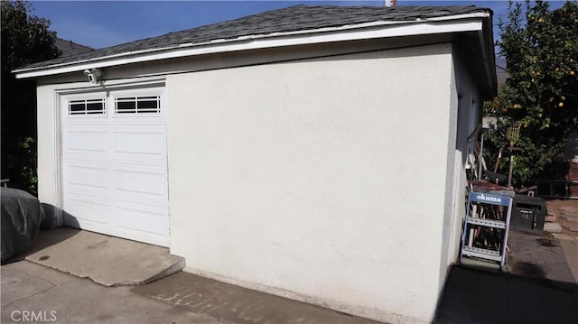 view of garage