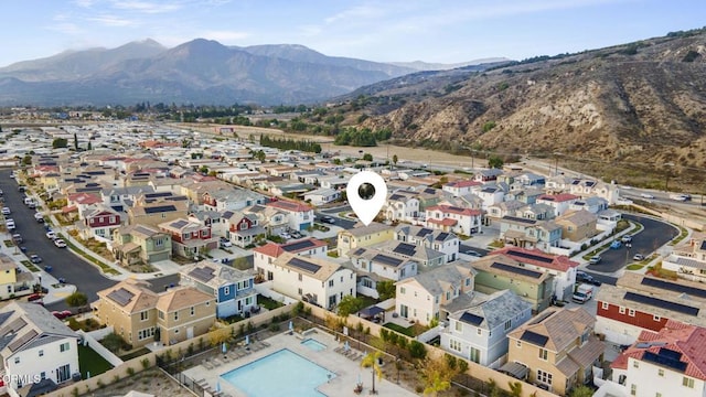 aerial view with a mountain view