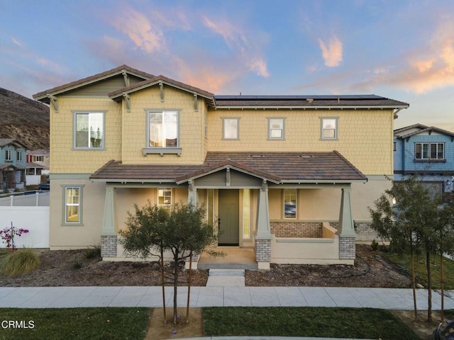 craftsman house with covered porch