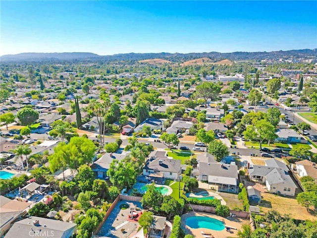 aerial view featuring a mountain view