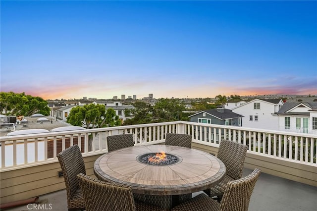 view of deck at dusk